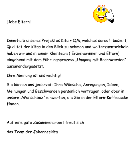 Liebe Eltern! Info zum Wunschzettel